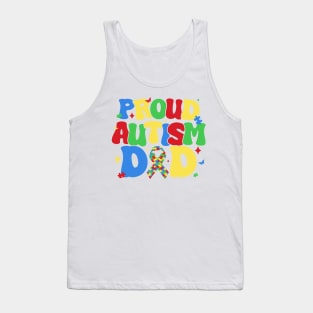 Proud Autism Dad Autism Awareness Month Gift For Men Father's Day Tank Top